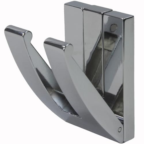 Metall Kleiderhaken 2fach - klappbar Chrom für die Garderobe im Wohnwagen, Wohnmobil, Caravan, Camper oder Boot