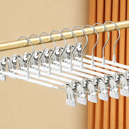 30 cm Metall Hosenbügel, 20 Stück Kleiderbügel mit rutschfest Clips,Rockbügel Hosenbügel Platzsparend für Hosen Shorts Rock Socken Unterwäsche