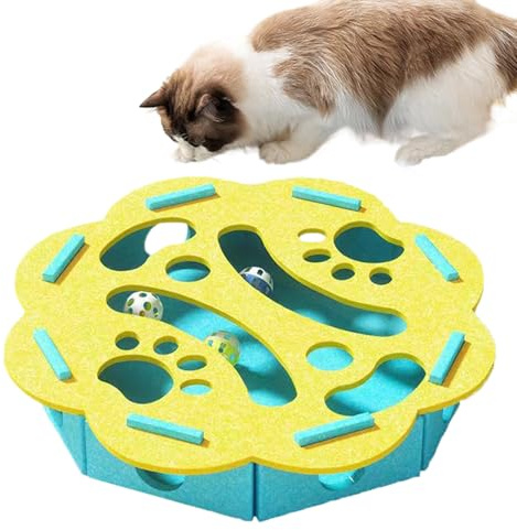 Interaktive Box von Filz Labyrinth - Creative Cats Puzzle Toys mit spannendem Trainingseffekt | Bereicherungsset für zu Hause Balkon Geburtstagsessen Geistige Aktivität