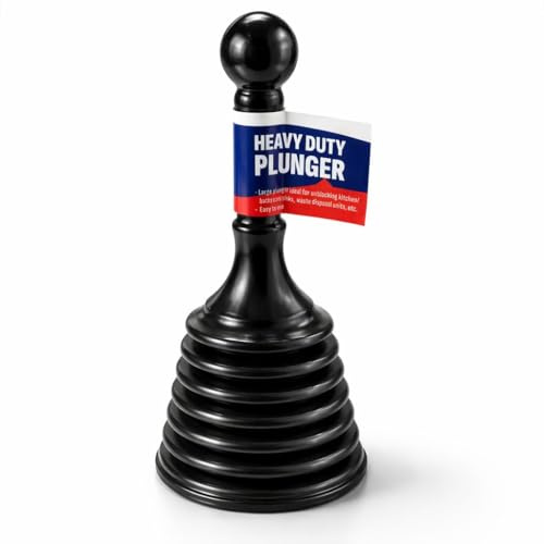 Plunger Toilet Sink Drain Bath Unblocker Cleaner Pump Plunger Ideal for Kitchens Bathrooms Sinks Bowls Baths Waste Pipes Showers Plumbers Plunger Powerful Unblocker Tools (Pack of 1)