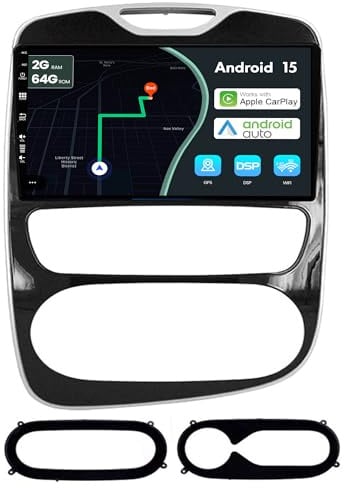 MSD 2+64G Bildschirm Autoradio für Renault Clio 4 (2016-2019) | Wireless Carplay Android Auto | Android 15 10.1 Zoll GPS Navi Radio | Lenkradsteuerung DSP DAB Bluetooth 5.0 | Rückfahrkamera | 2 Din