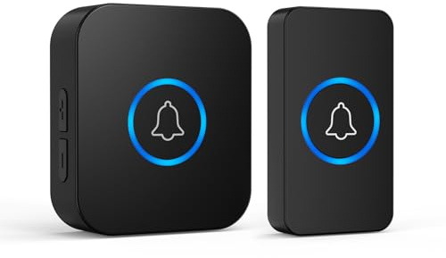 XNH Campanello Senza Fili, Portata Wireless Doorbell, 36 Suonerie, 5 Volumi Selezionabili, Indicatori LED, IP55, 400m Lunga Portata per Casa, Appartamento (1 Trasmettitore + 1 Ricevitori)