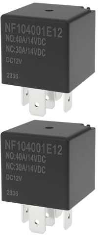 YINETTECH 2 Pcs Car 5 Pin Relay NF104-001E12SR 12V/40A Fit for Car Lighting Electric Equipment Fans