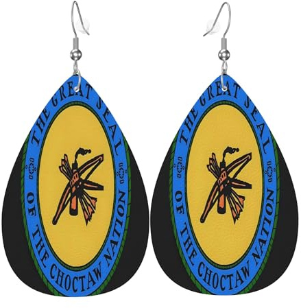 Ohrringe aus Leder mit dem großen Siegel der Choctaw-Nation, Kleidungsdekoration, geeignet für Feste, Feiertage und den Alltag
