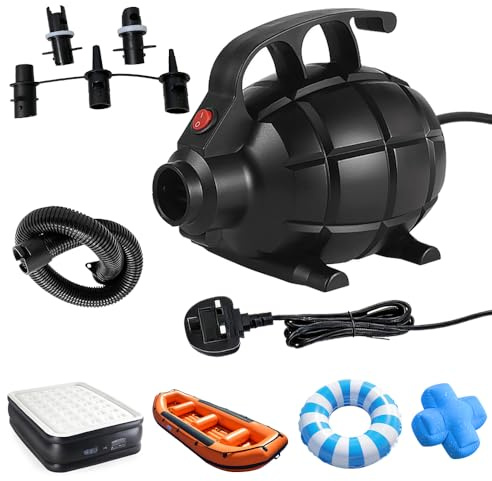 Electric Air Pump for Inflatables, 600W High Power Electric Air Pump, 2 in 1 Quick-Fill Inflator Deflator, Portable Air Pump with 4 Sizes Nozzle, Electric Pump for Air Bed Mattress Paddling Pool