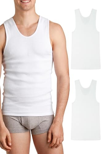 Bonds Mens Cotton Chesty Singlet, White (2 Pack), M