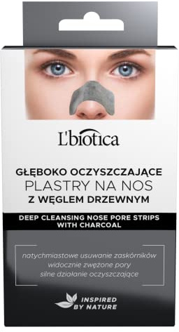 L'biotica Reinigungs-Nasenpflaster mit Holzkohle 3 Paar