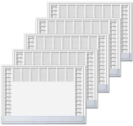 SIGEL HO366 Papier-Schreibtischunterlage, ca. DIN A2, mit transparenter Schutzleiste, aktueller 2-Jahres-Kalender, 40 Blatt, Schreibunterlage, 5 Stück, vegan, aus nachhaltigem Papier