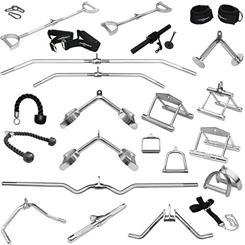 Sporttrend 24® Sz Curl Griff Sz-Stange Latzugstange Bizepsstange Trizepsstange Seilzuggriff Kabelzuggriff Griffe für Seilzüge Kabelzüge Bizep Trizep Stange Silber