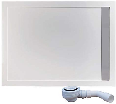 Mineralguss Duschwanne Planline E 140 x 70 cm Duschtasse Duschbecken (mit Ablaufgarnitur)