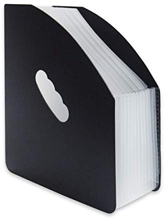Marte Vanci Expanding File Organiser, Accordion File Folder Document Organiser Portable Filling Box A4 Desk Folders Storage for Bill Receipt Paperwork Office Home School Supplies 13 Pocket Black