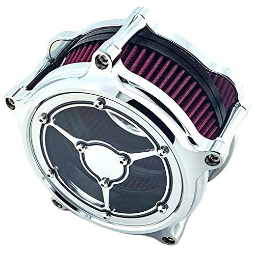 Filtro Aria Moto Air Filtro Clarity Cleaner Intake Kit Aluminum Chrome per Harley davidson Sportster XL 883 XL 1200 2007-2018 Fitment - (DESIGN A - Rosso)