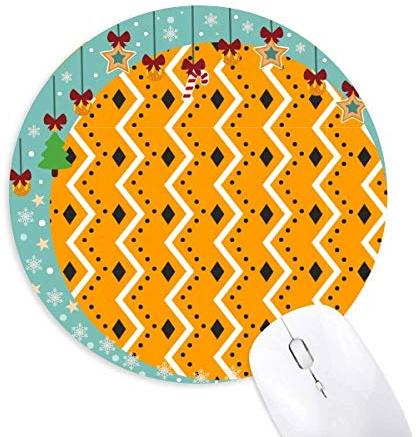 Orange Happy Fear Halloween Maus Pad Jingling Bell Round Rubber Mat