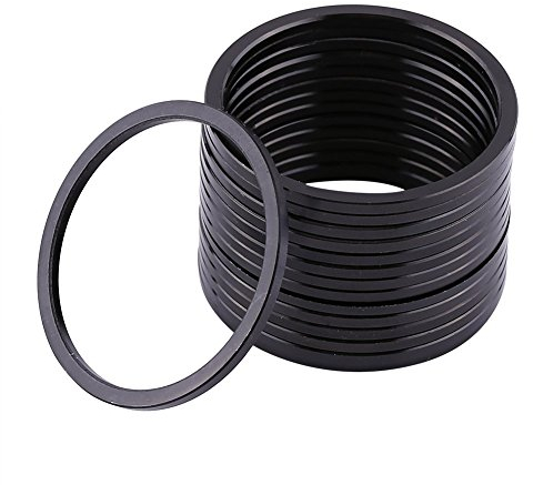 OKBY Bike Spacer-15pcs Aluminiumlegierung MRB Bike Schwungradnabe Spacer Fahrrad Tretlager Achsscheiben-Dichtung(Schwarz)