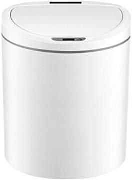 Waste Bin Modern kitchen electronic smart trash can with lid home automatic induction living room office simple Nordic fashion Bin (Color : White, Size : 2.6gallon)
