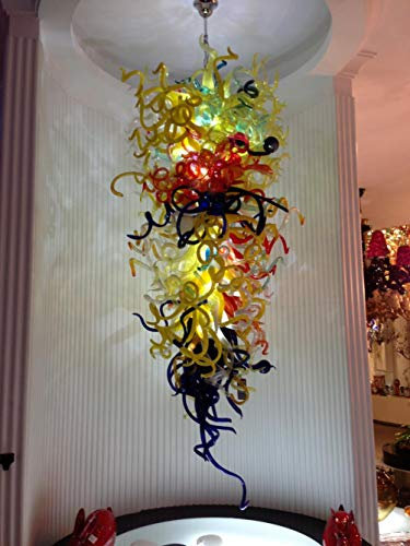 RACUT Led Pendant Lampes, lustre en verre de Murano, décoration de la maison de haute qualité en verre soufflé Crystal Light pour Living Room Hôtel Villa
