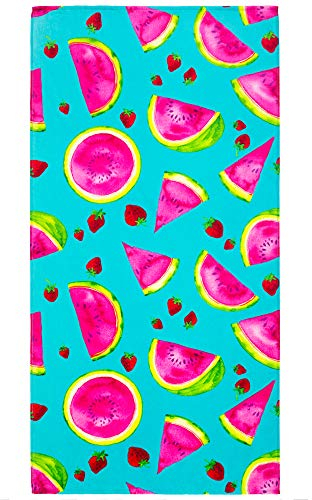 Beachland Strandtuch, Wassermelonen und Erdbeeren, 76,2 x 152,4 cm, 100 % Baumwolle (ein Handtuch)