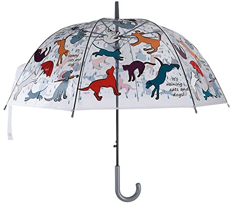 Rivanto® Regenschirm It's raining cats & dogs transparent Ø 83 x H81,5 cm, mit Klick-Öffnung