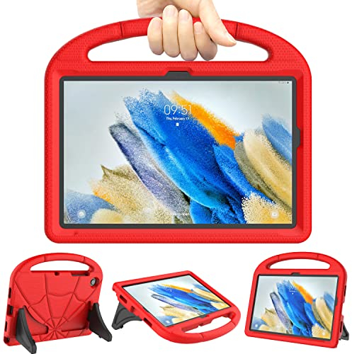 Patamiyar Kinder Hülle für Samsung Galaxy Tab A8 10,5 Zoll 2022, Leichte Stoßfest kinderfreundliche Hülle mit Griff und Ständer für Galaxy Tablet A8 10,5 Zoll (SM-X200/X205/X207) (Rot)