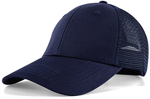 dowskwx Baseballkappe Damen Herren Trucker Cap Basecap Sonnenschutz Mesh Snapback Baseball Cap Schnelltrocknend Sports Mütze (Navy)