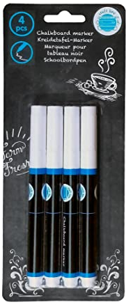 ECO 4x KREIDETAFEL-MARKER Weiss abwischbar Tafelstift Kreidestift Kreidemarker Flüssigkreidestift Kreide Tafel Tafeln Glas Fenstern Stift 26