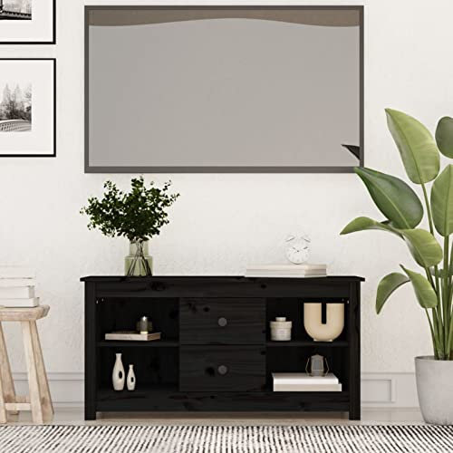 Tidyard Mobile TV Stand TV Tavolo da salotto Moderno Armadio TV per soggiorno camera da letto ufficio mobile TV con archiviazione in legno nero 103 x 36,5 x 52 cm
