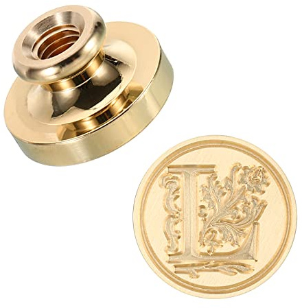 PATIKIL Alphabet L Wachs Siegel Stempel Initiale Buchstabe Versiegeln Wachs | Stempel, Kopf, Messing, Klassisch Retro, Für Umschlag Einladungskarten