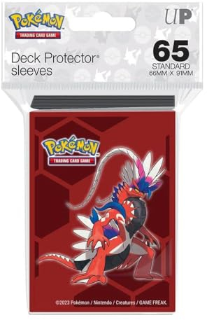 Ultra PRO Pokémon Koraidon Kartenhüllen mit 65 Karat, lebendiges Vollfarb-Kunstwerk von Koraidon, schützt Pokémon-Karten, Sammelkarten und Spielkarten, Größe passend für Karten in Standardgröße