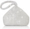 OSDUE Modische Abend Clutch, Clutch Damen, Handgelenktasche, Glitzer Abendtasche, für Abschlussball, Cocktailparty, Hochzeit, Verlobung (Silber)