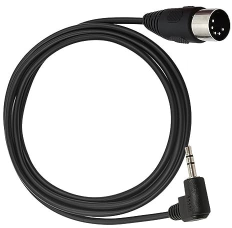 AWADUO 5 Pin DIN Cable, MIDI Din 5 Pin Male to 90 Degree 3.5mm 1/8'' Male TRS Stereo Jack Audio Cable for Speaker, Amplifier, Mixe, MIDI Keyboard(0.5M/1.7FT)