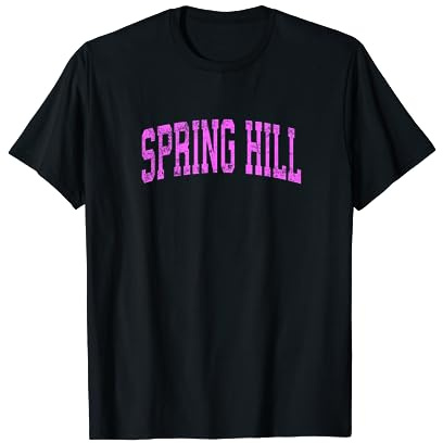 Spring Hill Tennessee TN Vintage Athletic Sports Design Rosa Maglietta
