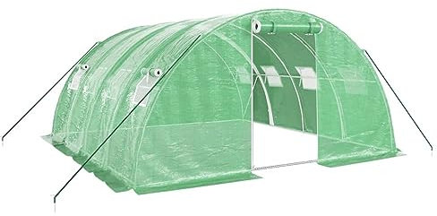 vidaXL Invernadero con Estructura de Acero Verde 16 m² 4x4x2 m
