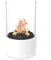 Tabletop Fireplace, Bioethanol Fireplace Metal Fire Pit, Portable Smokeless Bio Ethanol Fuel Fire Bowl Pot with Glass Cover for Indoor Home Kitchen Living Room Outdoor Garden Balcony Camping (White)
