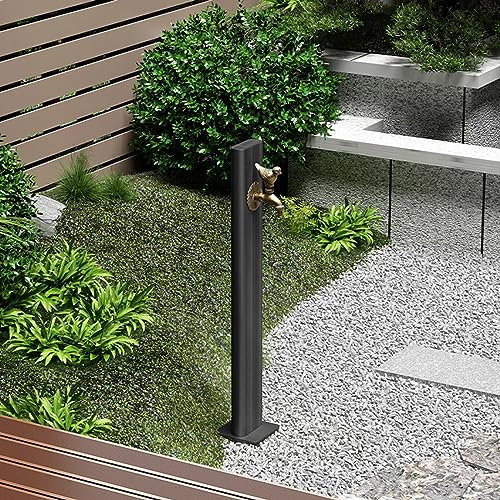Wasserhahn Wassersäule Garten Wasserzapfstelle 86 CM Säule Wasserhahn Für Draußen, Quadratische Wasserhahnsäule Freistehende Vertikale Schlauchhalterung Für Garten Bauernhof Hof Bewässerung Bewässerun