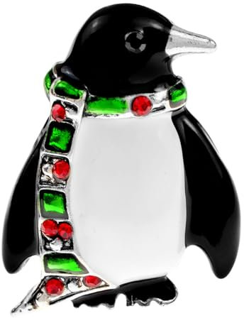 Öl Auf Leinwand-Emaille Mit Schal-Pinguin, Niedliches Tier, Lustige Brosche, Accessoire-Anstecknadel