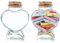 Kichvoe 2 Botellas de los Deseos: Frascos de Cristal con Forma de Corazón y Corcho para Decoración, Bricolaje, Recuerdos y Almacenamiento - 50 ml