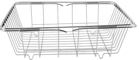 Cesta Organizadora de Congelador de Acero Inoxidable, Soporte de Carga de 20 Kg, Contenedor de Almacenamiento Apilable para Congelador Profundo con Asa Extensible