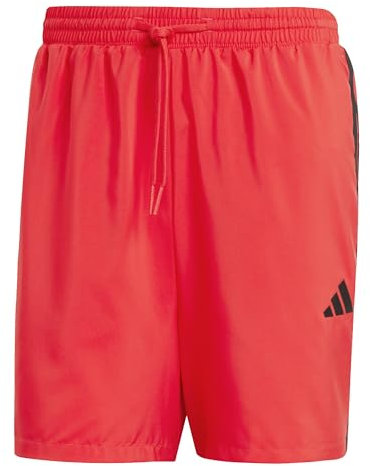 adidas Herren Essential Three Stripes Chelsea Base Short, Pure Ruby/Black, L