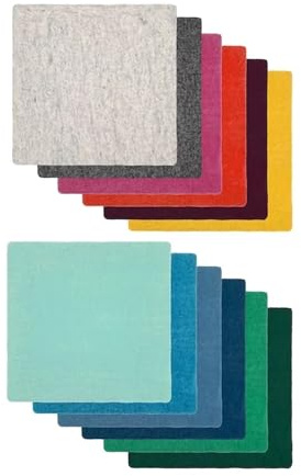 Nepalaya - Flaches Sitzkissen Filzkissen aus 100% Wolle gefilzt, eckig, 40x40 cm, Bunte Stuhlkissen aus Filz - handgemacht - fair Trade aus Nepal (Petrol)