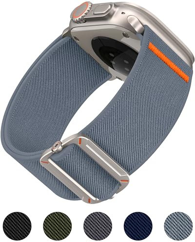 Higgs Nylon Armband Kompatibel mit Apple Watch Ultra/Ultra 2 Armband 49mm 46mm 45mm 44mm 42mm, Sport Band für iWatch Ultra SE Serie 10 9 8 7 6 5 4 3 2 1, Herren