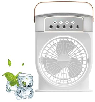 Polarlux Air Cooler, Polarlux Ice Fan, Polarlux Tragbares Kühlgebläse, 4 in 1 Luftkühler, Verdunstungskühler, Luftbefeuchter, Tragbare Mobile Klimaanlage, 3 Geschwindigkeits Mini Luftkühler (Weiß)