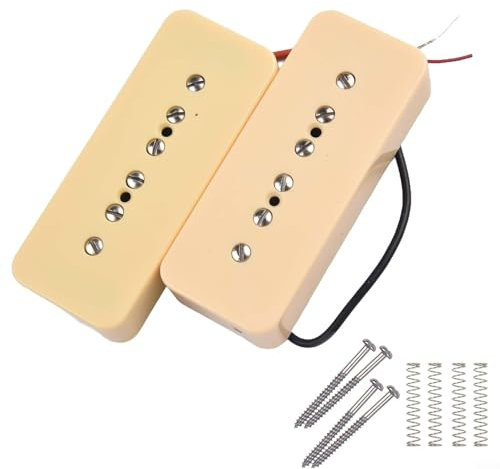 Premium Single Coil Gitarren-Tonabnehmer für P90 E-Gitarren, Hals und Steg (Beige)