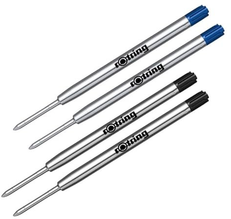 Rotring Tikky Kugelschreibermine, Schwarz (M) und Blau (M), 4 Stück