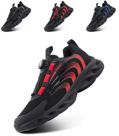 Hitmars Trainers Men Slip on Running Shoes Gym Shoes for Man Training Walking Sports Sneakers Breathable Lightweight Tennis Red Size 10