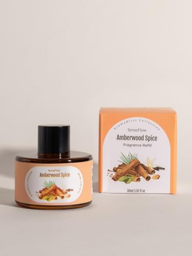 SenseFlow Ätherische Öle für Diffuser 30 ml,100% Pure Duftöle, Ätherisches Aromatherapieöl von Erstklassige Qualität, Luft Aroma Öle für Diffusor, Entspannen - Amberholz-Gewürz