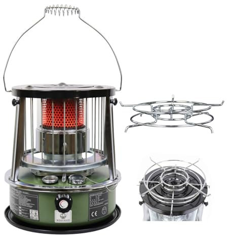 Kavolet Hebbarer Kerosinofen, Petroleumheizung, Mobile Heizung Ohne Strom, Petroleumofen, Tragbarer Camping-Heizofen, für Zuhause, Outdoor, Camping, Grill, Eisfischen, Kerosin-Heizofen