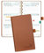 POPRUN Taschenkalender 2025 2026 Klein 16,5 x 9 cm (Aug.2025-Dez.2026) - Kalender 2025 2026 Klein Ringbuch mit Softcover - Terminplaner, Planer 1 Woche 2 Seite mit Kartenschlitz - Braun