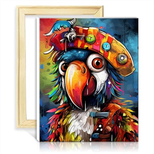 TANGFEIY Paint by Numbers Kits Animals Birds Parrots Paint by Numbers Kit Adults with Brushes and Acrylic Pigment Arts Crafts for Home Decor No Frame(30x40cm)