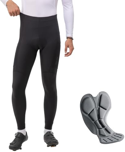 ROCKBROS Pantaloni Ciclismo Uomo, Pantaloni Ciclismo Uomo Invernale, Antivento e Termici, con 3D Imbottito Traspirante, Pantaloni Bici Adatta a Bici MTB, Gravel, Bici da Corsa