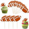 36-teiliges Rugby-Cupcake-Topper-Dekor, Rugby-Fußball-Kuchendekorationen, Rugby-Kuchendekorationen mit Zahnstochern, Sport-Cupcake-Topper-Dekore, Rugby-Party-Geschenke für Zuhause, Geburtstagsparty